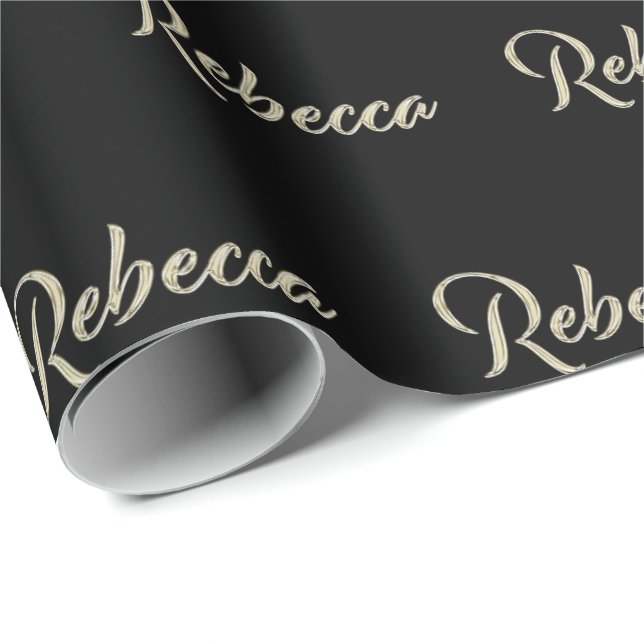 Papel De Presente Rebecca white gold Handwriting Geschenkpapier (Ponta do rolo)