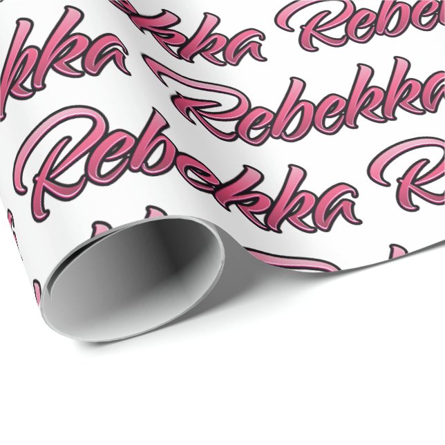Papel De Presente Rebekka faded pink personalisiertes Geschenkpapier (Ponta do rolo)