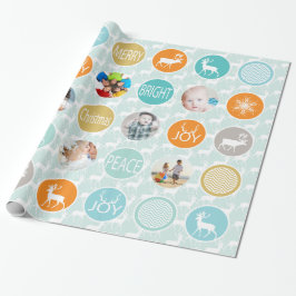 Papel De Presente Rebelde de Feliz de Natal da Família Mint