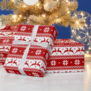 Papel De Presente Rebelde de Natal e Flocos de Neve Suados