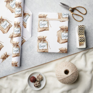 Papel De Presente Receitas Com Saco de Açúcar