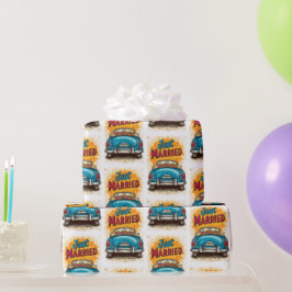 Papel De Presente Recem casados pop Art