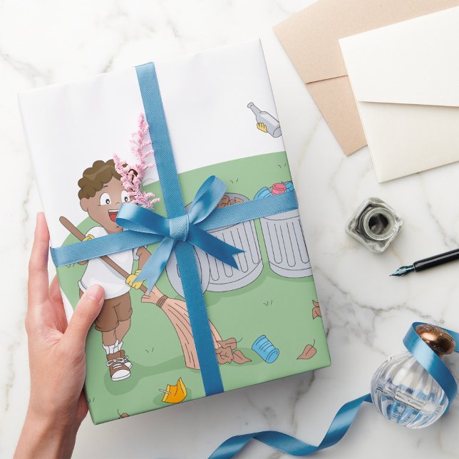 Papel De Presente Reciclagem de Campismo para Limpeza de Crianças Ec (Criador carregado)