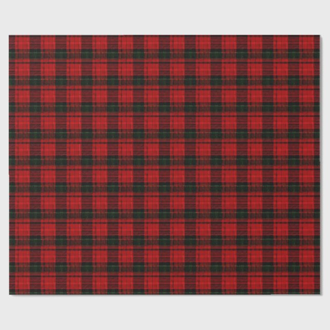 Papel De Presente Red and Green Plaid Wrapping Paper (Aberto)