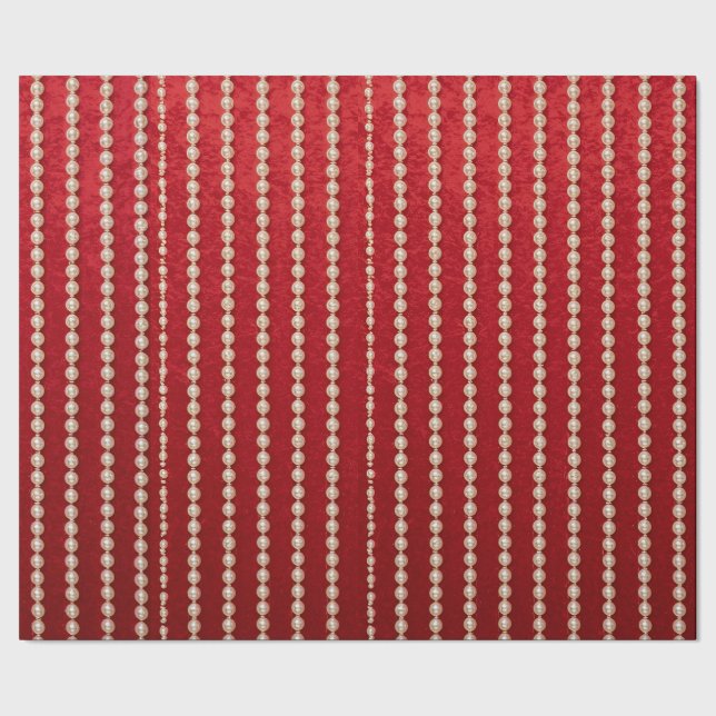 Papel De Presente Red and Pearl Wrapping Paper (Barra)