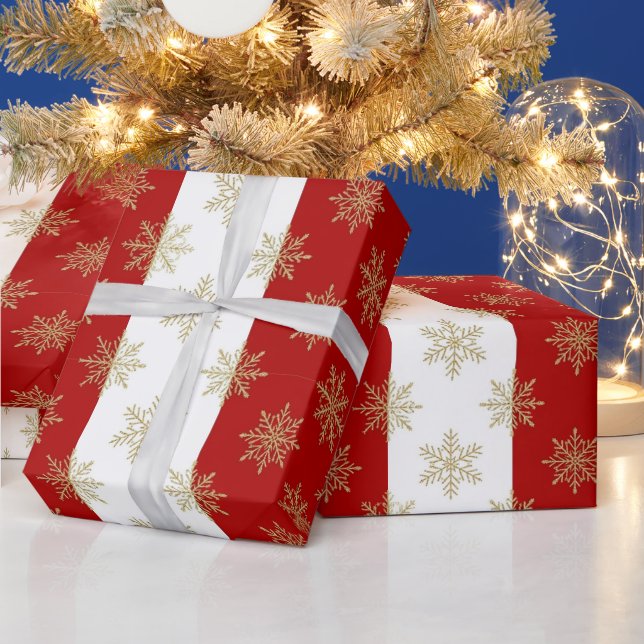 Papel De Presente Red And White Striped Holiday (Feriados)