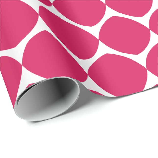 Papel De Presente Red Baubles moderno | Padrão geométrico de férias (Ponta do rolo)