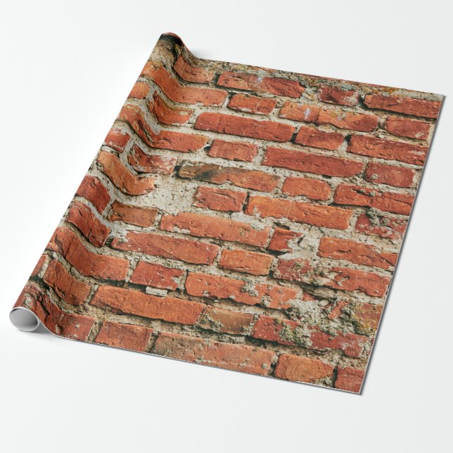 Papel De Presente Red brick wall texture grunge background. Abstract (Desenrolado)
