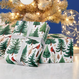 Papel De Presente Red Cardinal Christmas Bird Holiday