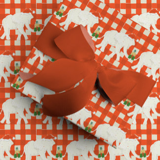 Papel De Presente Red Checkered White Elephant Christmas Party