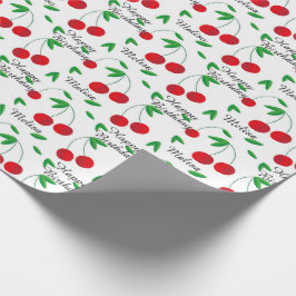 Papel De Presente Red Cherries Summer Personalize o nome Aniversário
