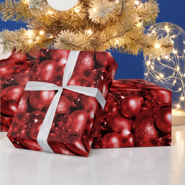 Papel De Presente Red Christmas Baubles (Criador carregado)