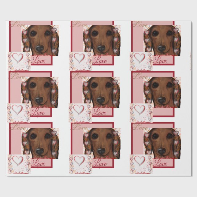 Papel De Presente Red Dachshund (Aberto)