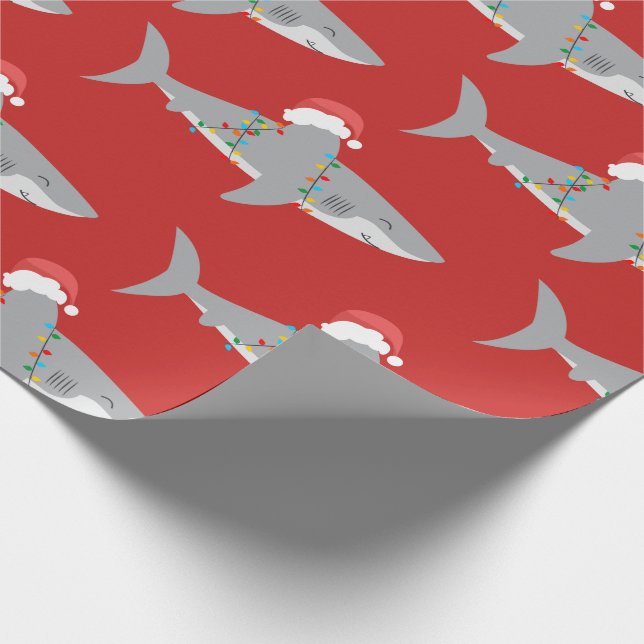 Papel De Presente Red Funny Shark Natal (Ponta)