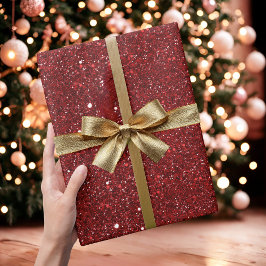 Papel De Presente Red Glitter Sparkle Wrapping Paper