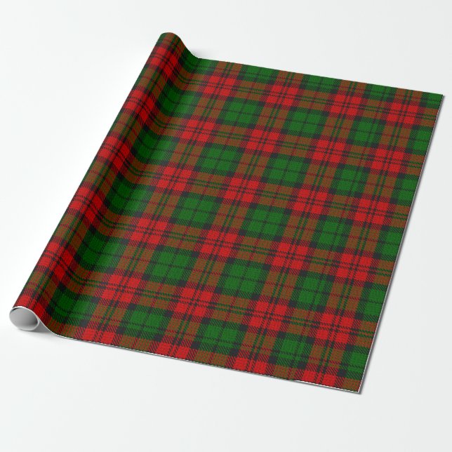 Papel De Presente Red Green Blackwatch Campbell Tartan Xadrez (Desenrolado)