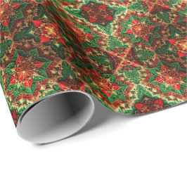 Papel De Presente Red Green Decorative Holiday Wrapping Paper