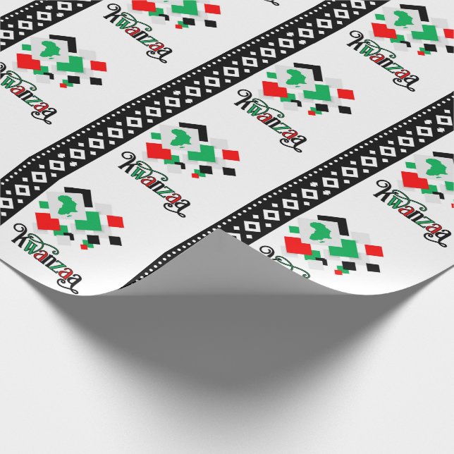 Papel De Presente Red Green e Black Tribal Kwanzaa (Ponta)