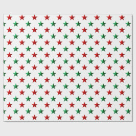 Papel De Presente Red Green Stars