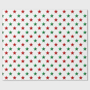 Papel De Presente Red Green Stars
