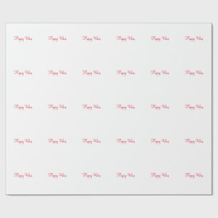 Papel De Presente Red Happy vibe simples caligrafia mínima