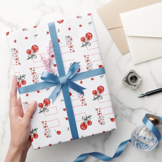 Papel De Presente Red Heart Floral Cherry Sweet (Presentear)