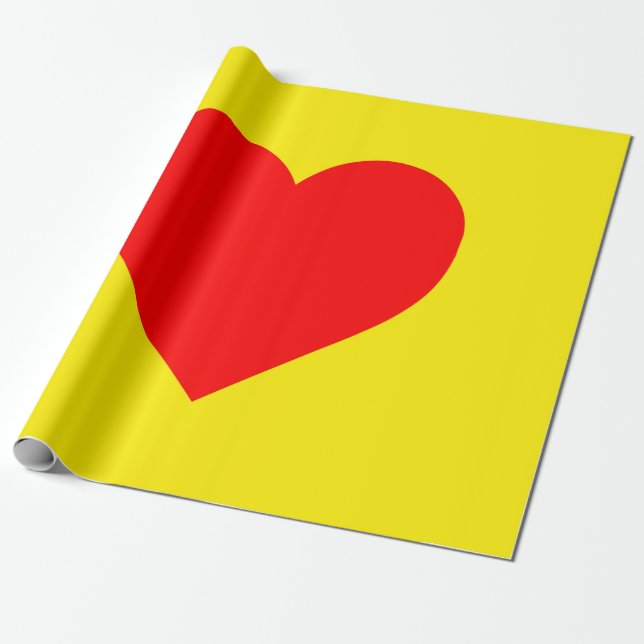 Papel De Presente Red Heart Pop Art (Desenrolado)