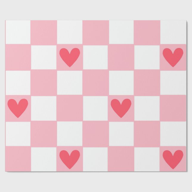 Papel De Presente Red Hearts Wrapping Paper (Aberto)