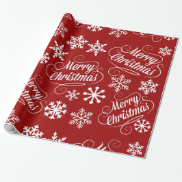 Papel De Presente Red Holiday Snowflakes Felry Gift Wrap