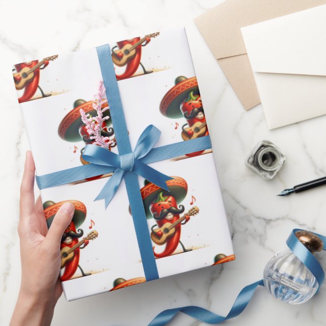 Papel De Presente Red Hot Chili Pepper Tocando Violão (Presentear)