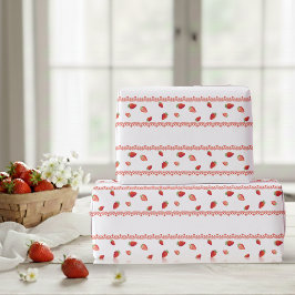 Papel De Presente Red Lace Berry First Birthday 