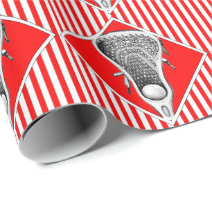 Papel De Presente Red Lacrosse Sports Gift Wrappaper