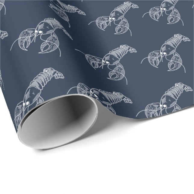 Papel De Presente Red Lobster Marisco Maine Preppy Beach (Ponta do rolo)