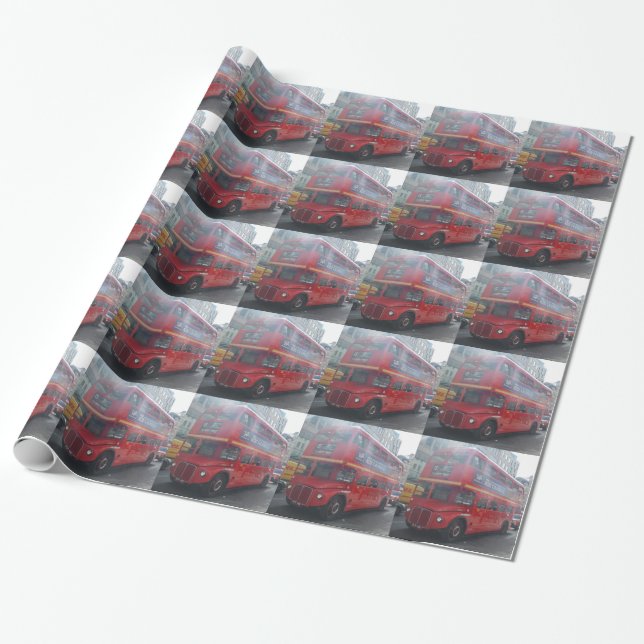 Papel De Presente Red London Bus Wrappaper (Desenrolado)