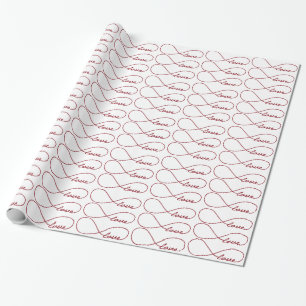 Papel De Presente Red Love Infinity Gift Wrap