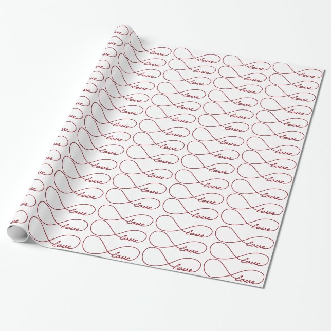 Papel De Presente Red Love Infinity Gift Wrap (Desenrolado)
