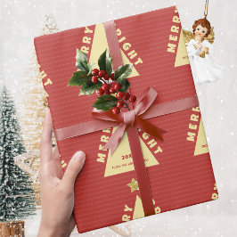 Papel De Presente Red Minimalist Christmas Tree Pattern