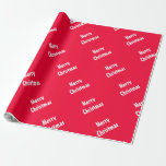 Papel De Presente Red Modelo Merry Christmas Text Vintage Elegante<br><div class="desc">Modelo Vermelho Feliz Texto de Natal Vintage Elegante Wrapping Paper.</div>