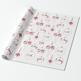 Papel De Presente Red Monograma Bauble Ornaments Natal