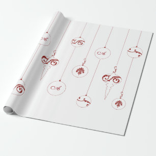 Papel De Presente Red Monogramas Bauble Hanging Ornaments Natal