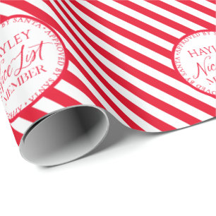 Papel De Presente Red Nice List Member Aprovada Por Papai noel Chris
