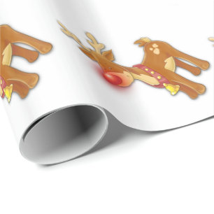 Papel De Presente Red Nosed Reindeer White