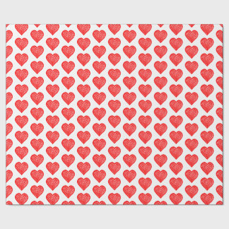 Papel De Presente Red Playing Card Symbol Heart Shape Lino Cut