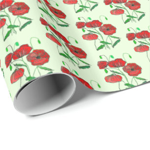 Papel De Presente Red Poppy Art - Poppies