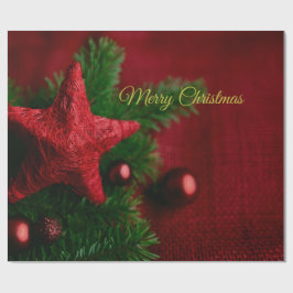 Papel De Presente Red Star Rustic e Pine o papel de moldagem de nata