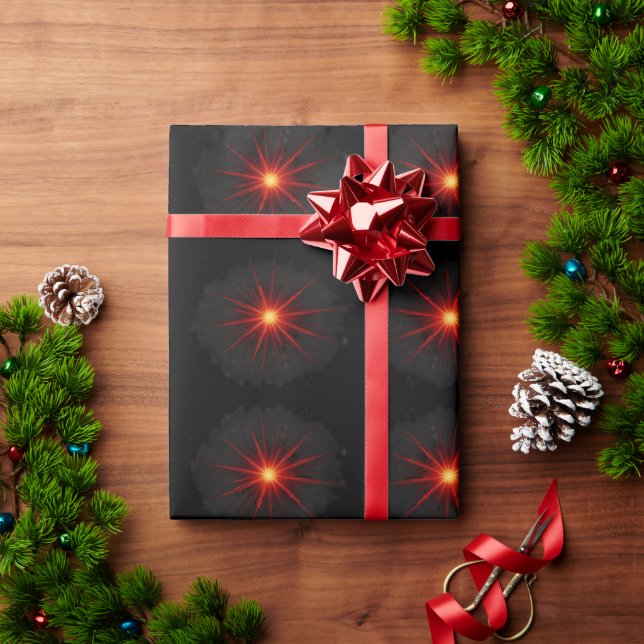 Papel De Presente Red Starburst (Presente de Natal)