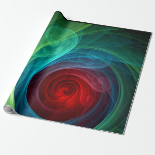 Papel De Presente Red Storm Abstrato Art