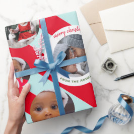 Papel De Presente Red Stripe Personalizado Fab Natal Três Foto