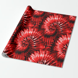 Papel De Presente Red Tie Dye Psychedelic Starburst Retro