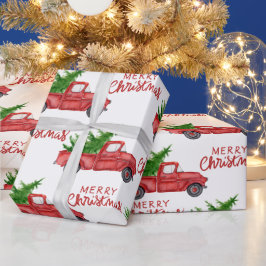 Papel De Presente Red Truck Feliz Natal